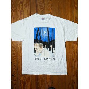 Vintage Wild Earth Wolf Pack T Shirt Size Large Human-i-Tees Single Stitch